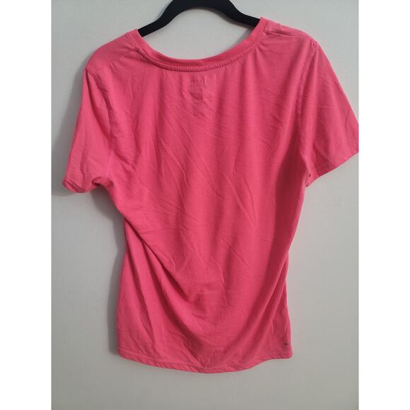 Adidas V-Neck Short Sleeve Pink T-Shirt Womens Size Large - Picture 4 of 4